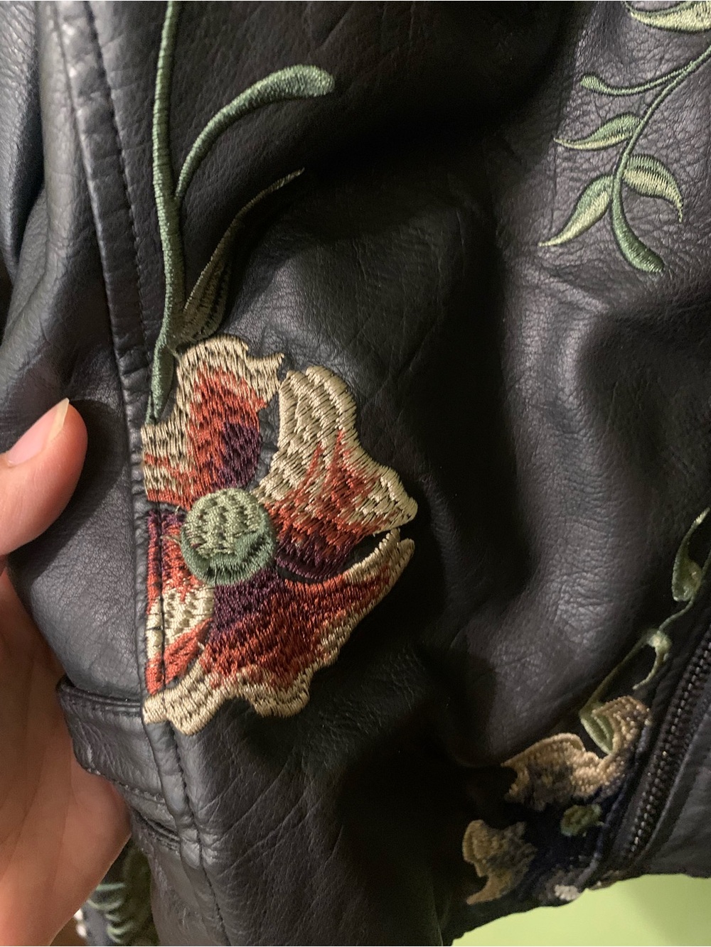 Blank NYC Black Leather Floral Studded Moto Jacket - Picture 4 of 13